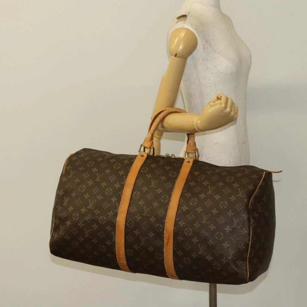 LOUIS VUITTON Monogram Keepall 55 Boston Bag M41424 LV Auth 136945 - Picture 15 of 16